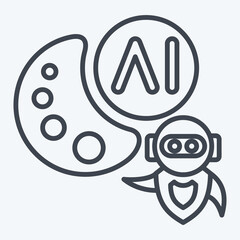 Icon AI Drawing. related to Artificial Intelligence symbol. line style
