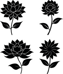 flower-vector-silhouette illustration