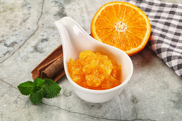 Tasty homemade Orange jam in the bowl