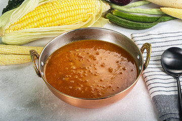 Vegan cuisine - hot tomato soup