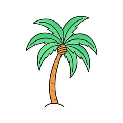 single palm tree  icon, single palm tree  vector illustration-simple illustration of single palm tree , perfect for single palm tree  logos and icons