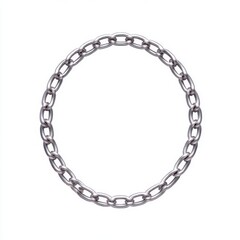 Circular chain link arrangement on white background