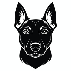 Dog Head Vector Silhouette Front View