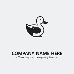 Duck illustration black and white for logo company vector image