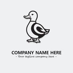Duck illustration black and white for logo company vector image