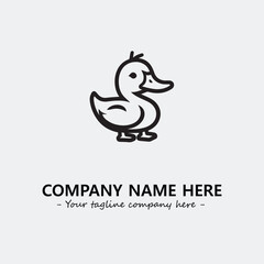 Fototapeta premium Duck illustration black and white for logo company vector image