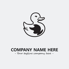 Duck illustration black and white for logo company vector image