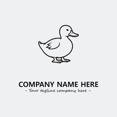 Duck illustration black and white for logo company vector image