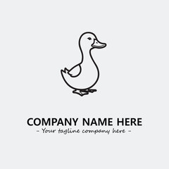 Duck illustration black and white for logo company vector image