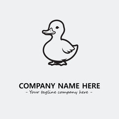 Duck illustration black and white for logo company vector image