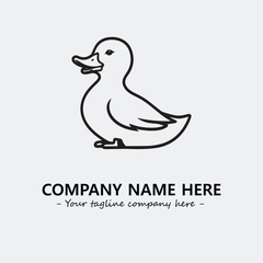 Fototapeta premium Duck illustration black and white for logo company vector image