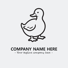 Duck illustration black and white for logo company vector image