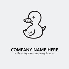 Duck illustration black and white for logo company vector image