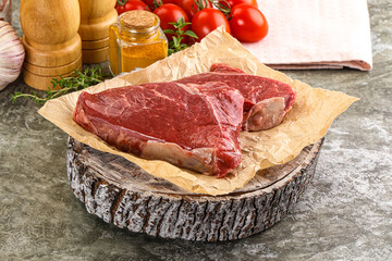 Raw marble uncooked beef steak