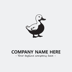 Duck illustration black and white for logo company vector image
