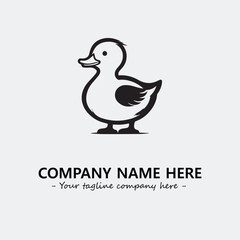 Duck illustration black and white for logo company vector image