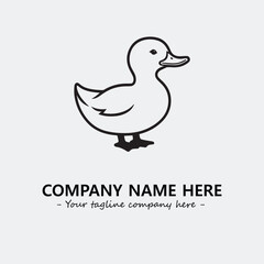 Duck illustration black and white for logo company vector image
