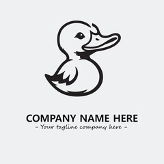 Duck illustration black and white for logo company vector image