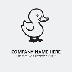 Duck illustration black and white for logo company vector image