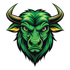 Jungle Bull Head Vector Front View
