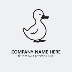 Duck illustration black and white for logo company vector image
