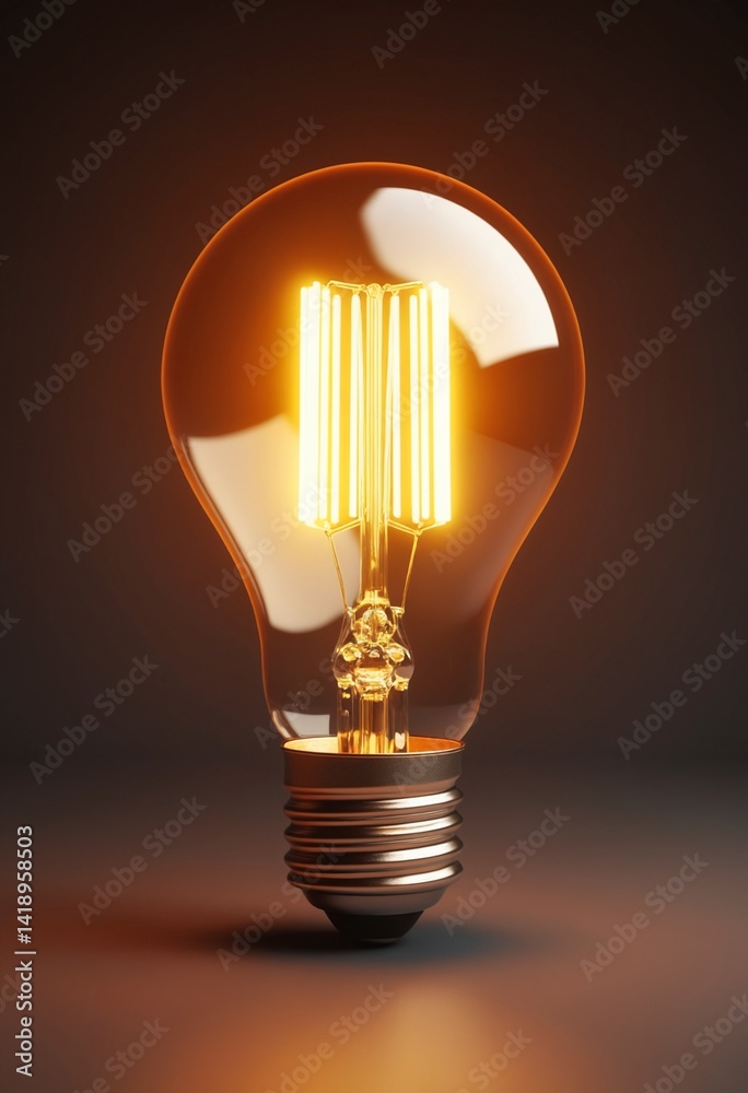 Aufkleber Light bulb idea concept. 3D rendering