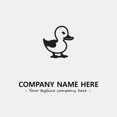 Duck illustration black and white for logo company vector image