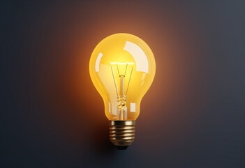 Light bulb idea concept. 3D rendering