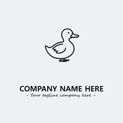 Duck illustration black and white for logo company vector image