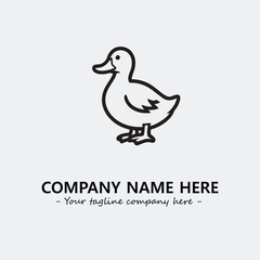 Duck illustration black and white for logo company vector image