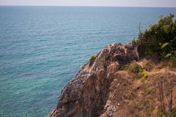 Cliffside view of serene ocean coastal landscape natural beauty tranquil environment scenic perspective coastal retreat