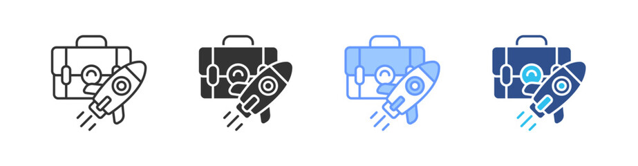 Startup Business Multi Style Icon Set Vector 