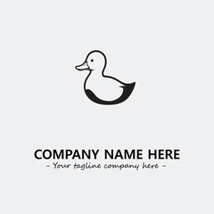 Duck illustration black and white for logo company vector image