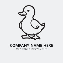 Duck illustration black and white for logo company vector image