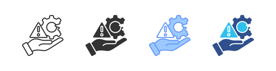 Risk Management Multi Style Icon Set Vector 