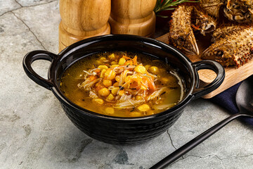 Hot Crab corn soup with vegetables