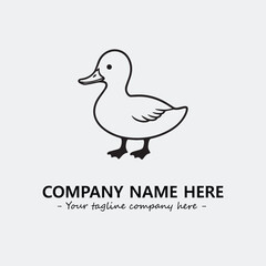 Duck illustration black and white for logo company vector image