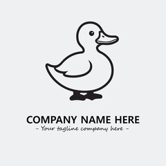 Duck illustration black and white for logo company vector image