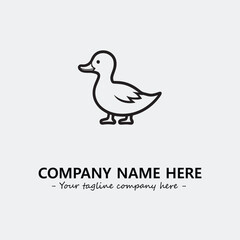 Duck illustration black and white for logo company vector image