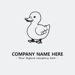 Duck illustration black and white for logo company vector image