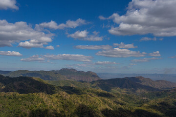 Captivating mountain view highland region landscape photography clear skies aerial perspective natural beauty