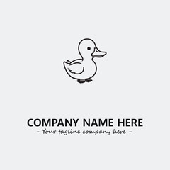 Duck illustration black and white for logo company vector image