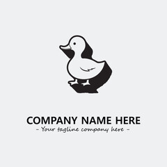 Duck illustration black and white for logo company vector image