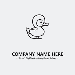 Duck illustration black and white for logo company vector image
