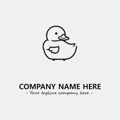 Duck illustration black and white for logo company vector image