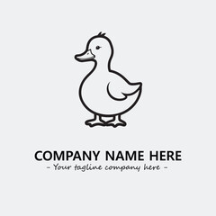 Duck illustration black and white for logo company vector image