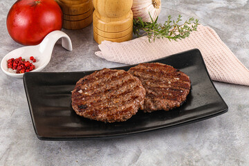 Grilled beef burger cutlet minced meat