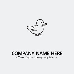 Duck illustration black and white for logo company vector image