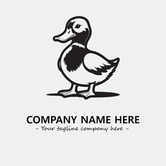 Obraz premium Duck illustration black and white for logo company vector image