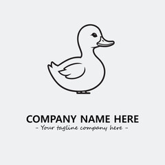 Duck illustration black and white for logo company vector image